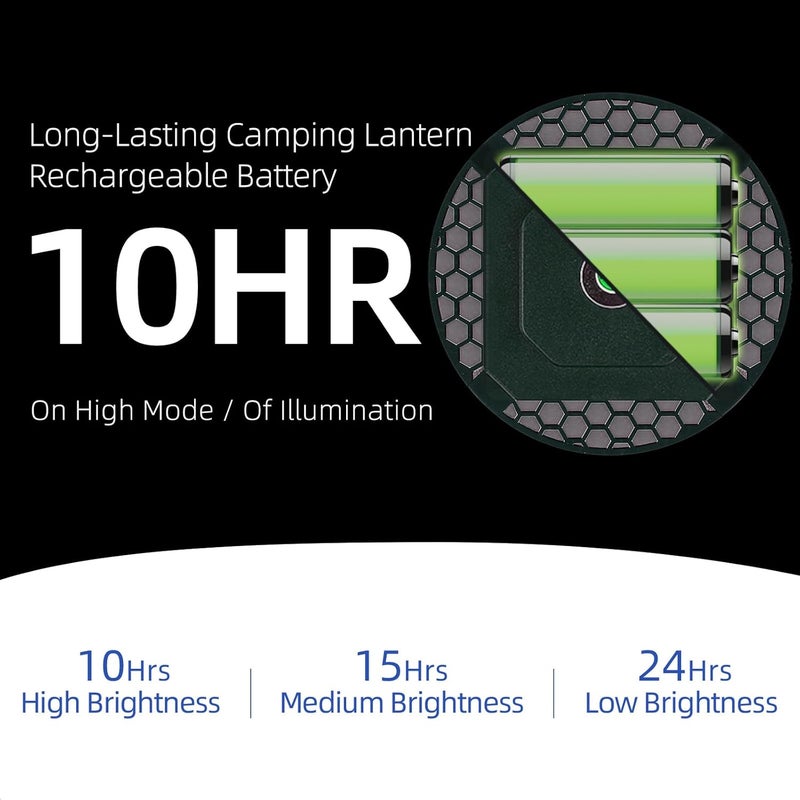 Amkulop Tent Light Hanging for Camping,Bright LED Rechargeable Portable Lantern for Vendor Booths,Waterproof Outdoor Lights with Battery Power, Camp Lamp Light with Magnet for Outdoor Glamping(Green) - Image 4